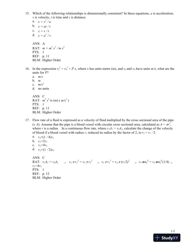 Physics For The Life Sciences , 2nd UK Ed. Edition Test Bank - Page 13 preview image