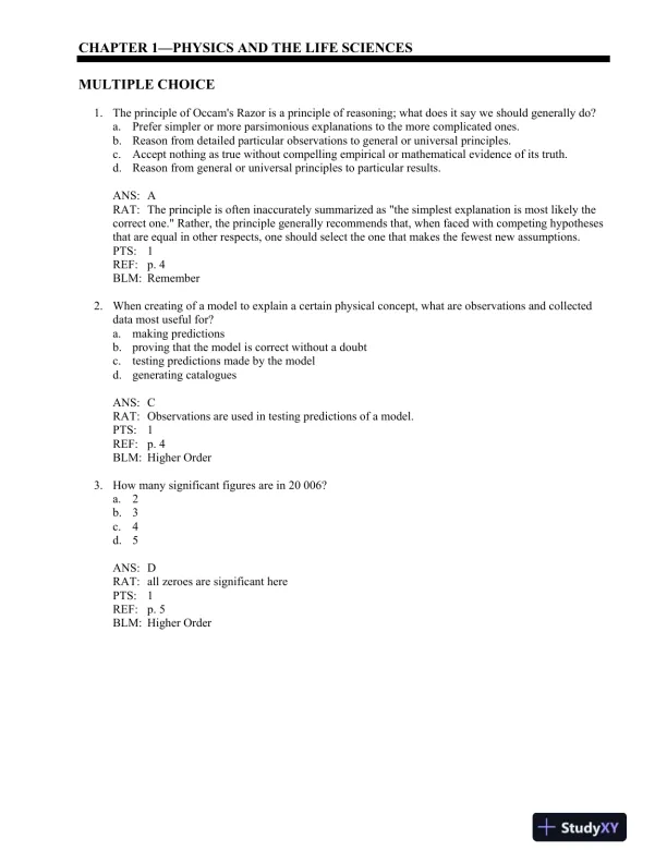 Physics For The Life Sciences , 2nd UK Ed. Edition Test Bank - Page 9 preview image