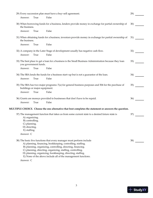Entrepreneurial Finance, 6th Edition Test Bank - Page 15 preview image