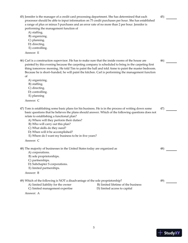 Entrepreneurial Finance, 6th Edition Test Bank - Page 17 preview image