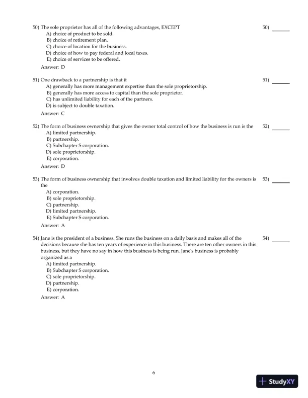 Entrepreneurial Finance, 6th Edition Test Bank - Page 18 preview image