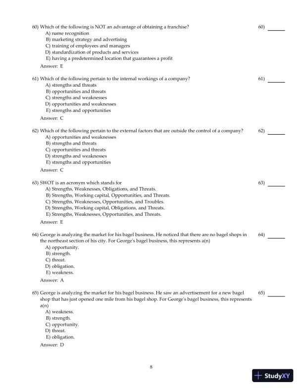 Entrepreneurial Finance, 6th Edition Test Bank - Page 20 preview image