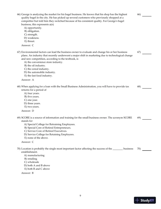 Entrepreneurial Finance, 6th Edition Test Bank - Page 21 preview image