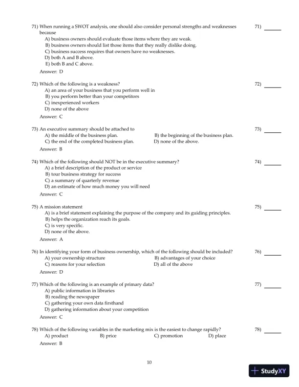 Entrepreneurial Finance, 6th Edition Test Bank - Page 22 preview image