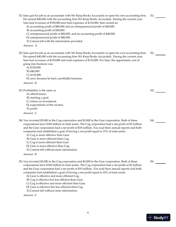 Entrepreneurial Finance, 6th Edition Test Bank - Page 28 preview image