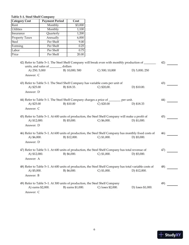 Entrepreneurial Finance, 6th Edition Test Bank - Page 30 preview image