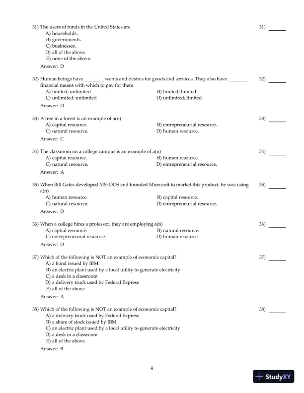 Entrepreneurial Finance, 6th Edition Test Bank - Page 5 preview image
