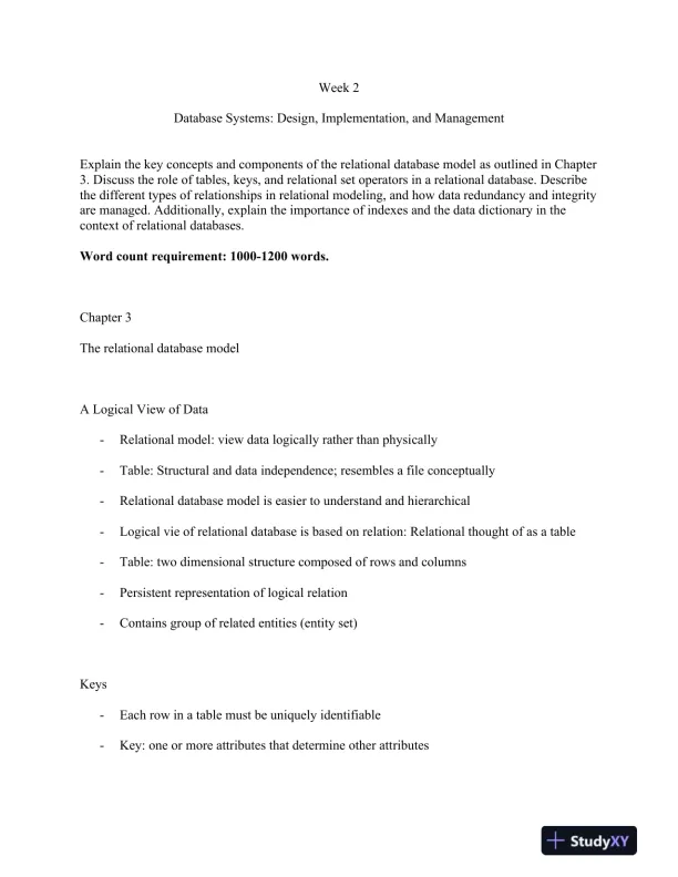 Database Systems: Design, Implementation, and Management - Page 1 preview image