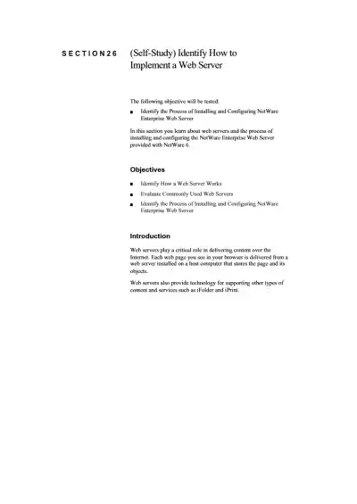 Foundations of Novell Networking Section 26 - Page 1 preview image