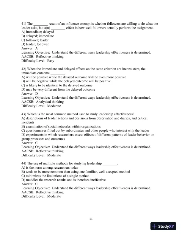 Test Bank for Leadership in Organizations, 9th Edition - Page 12 preview image
