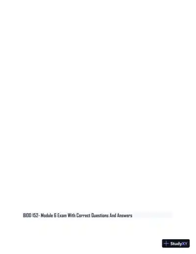 2024 BIOD 152 - Portage Learning Anatomy and Physiology Module 1-7 Exam With Answers (143 Solved Questions) - Page 1 preview image