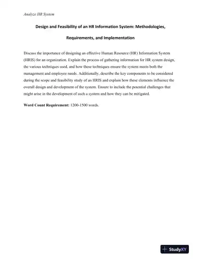 Design and Feasibility of an HR Information System: Methodologies, Requirements, and Implementation - Page 1 preview image