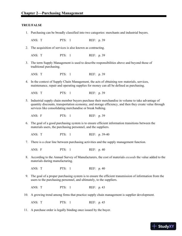 Test Bank For Principles Of Supply Chain Management: A Balanced Approach, 3rd Edition - Page 13 preview image