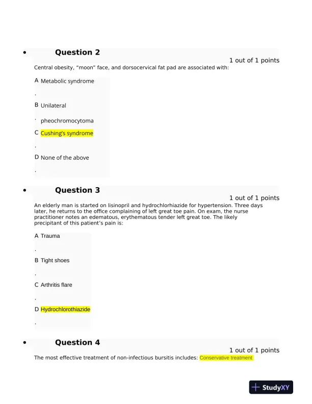 Clinical Analysis Final Exam With Answers (143 Solved Questions) - Page 1 preview image