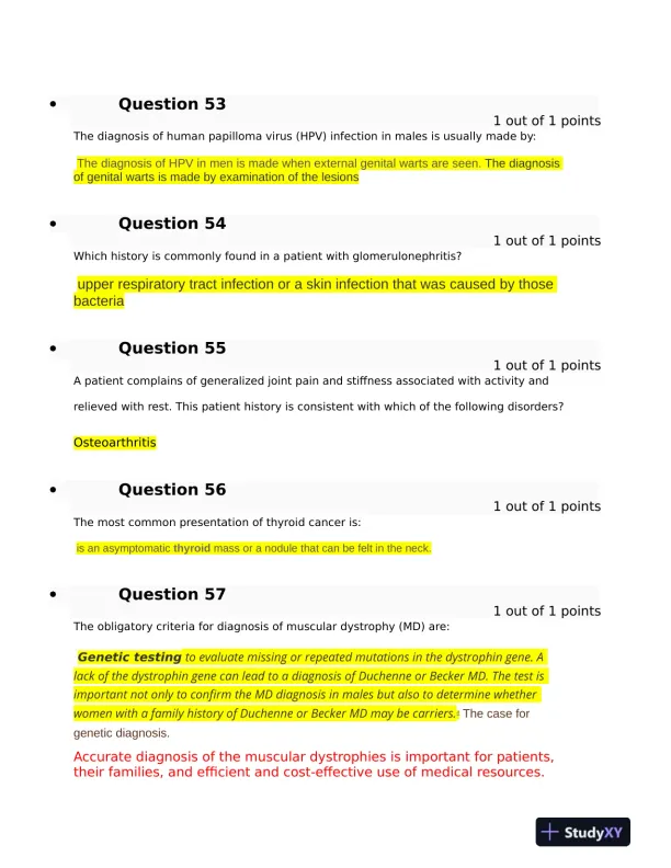Clinical Analysis Final Exam With Answers (143 Solved Questions) - Page 12 preview image