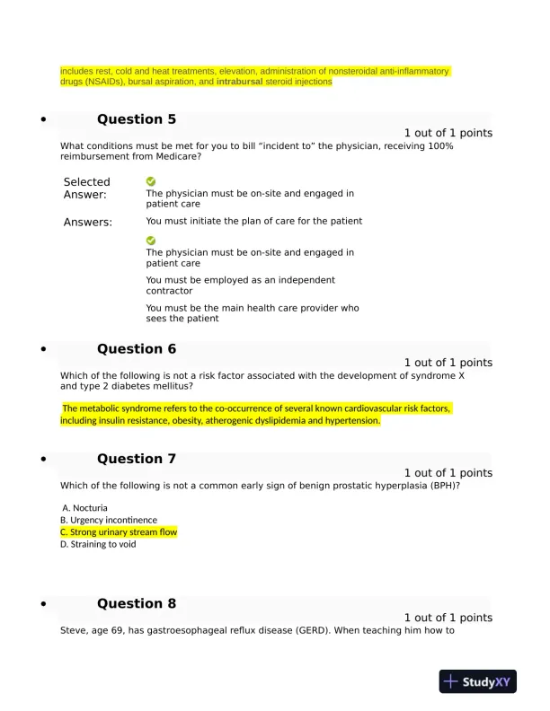 Clinical Analysis Final Exam With Answers (143 Solved Questions) - Page 3 preview image