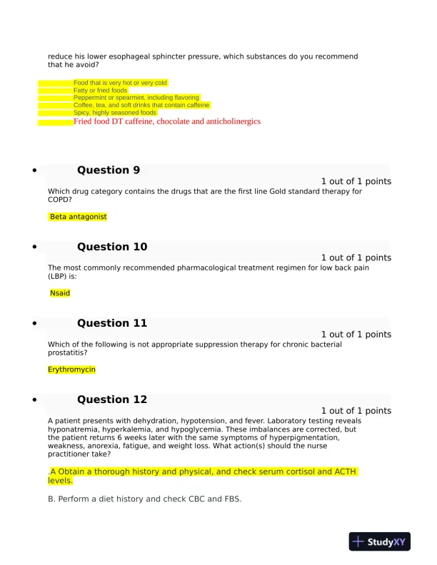 Clinical Analysis Final Exam With Answers (143 Solved Questions) - Page 4 preview image