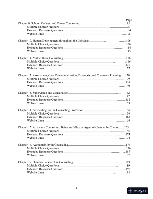 Solution Manual for Orientation to the Counseling Profession: Advocacy, Ethics, and Essential Professional Foundations, 3rd Edition - Page 4 preview image