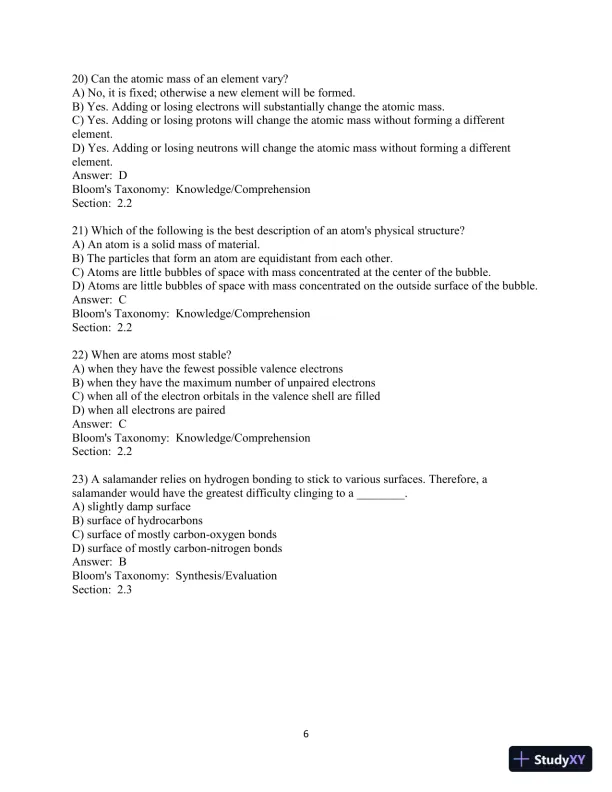 Test Bank For Campbell Biology, 11th Edition - Page 24 preview image
