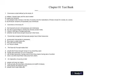 Principles of Economics (Irwin Economics), 6th Edition Test Bank - Page 1 preview image