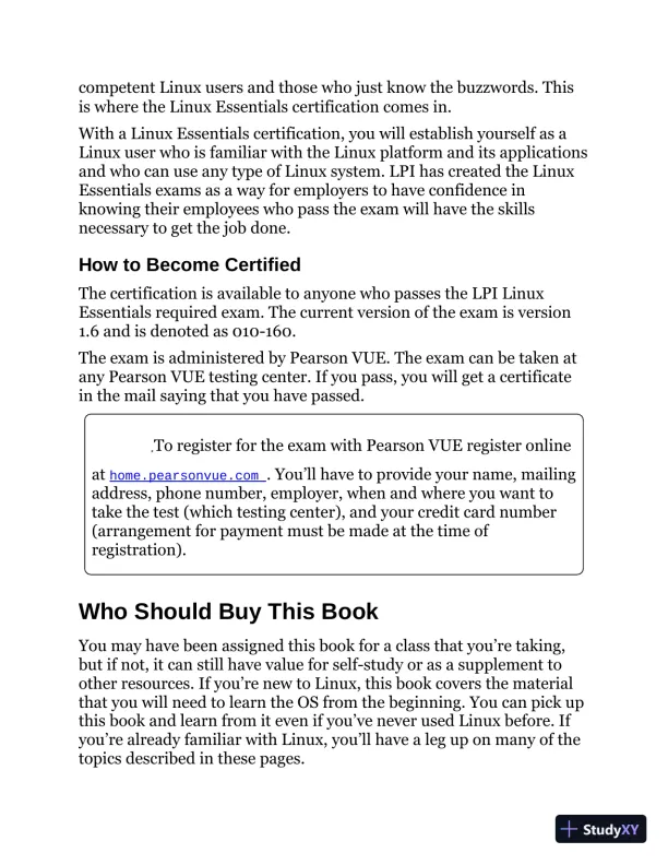 LPI Linux Essentials Study Guide: Exam 010 v1.6, 3rd Edition (2020) - Page 20 preview image