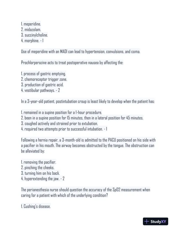 CPAN Pharmacology Practice Exam With Answers (302 Solved Questions) - Page 10 preview image