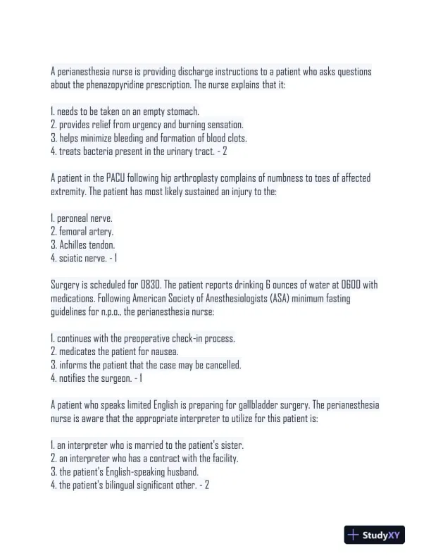 CPAN Pharmacology Practice Exam With Answers (302 Solved Questions) - Page 8 preview image
