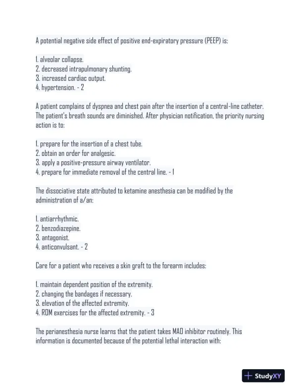 CPAN Pharmacology Practice Exam With Answers (302 Solved Questions) - Page 9 preview image