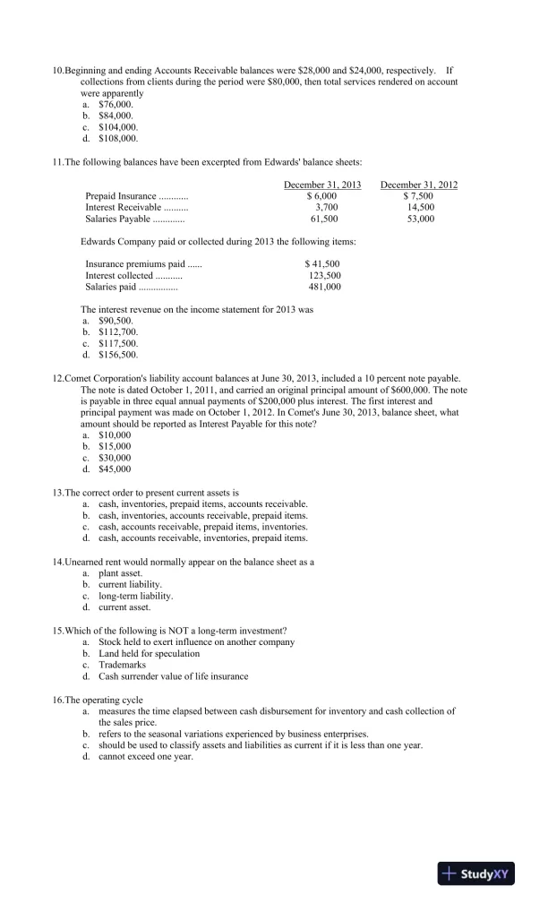 ACG 3100: Financial Reporting and Accounting Principles Practice Questions and Answers - Page 3 preview image