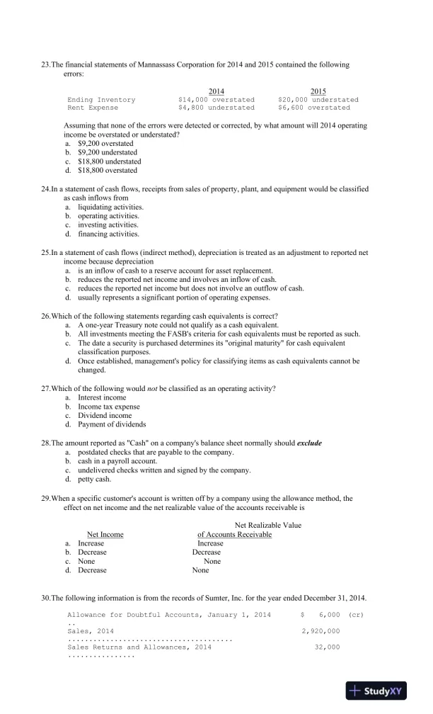 ACG 3100: Financial Reporting and Accounting Principles Practice Questions and Answers - Page 5 preview image