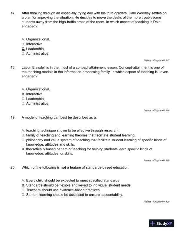 Learning to Teach, 9th Edition Test Bank - Page 16 preview image