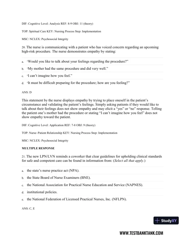 Medical-Surgical Nursing: Concepts & Practice 3rd Edition Test Bank - Page 11 preview image