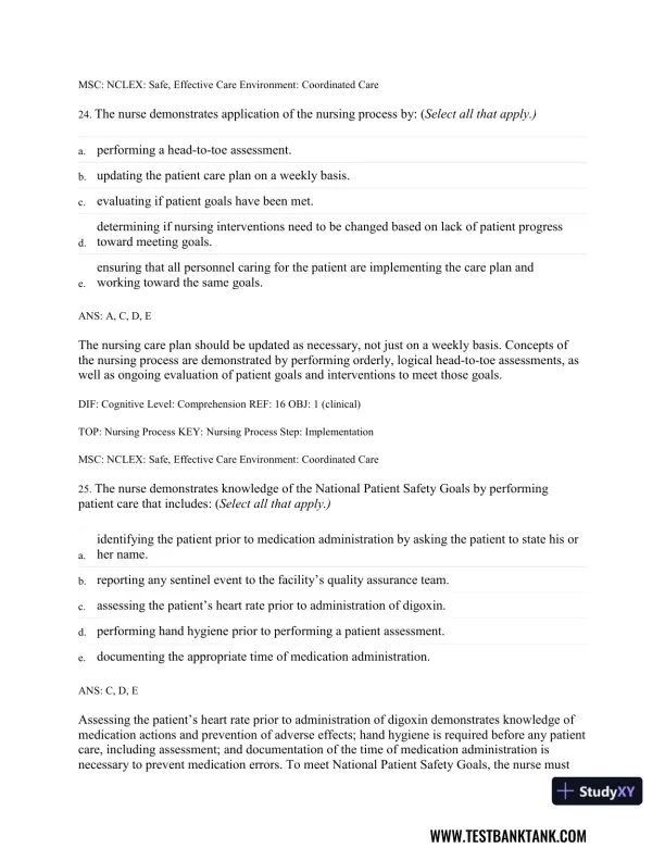 Medical-Surgical Nursing: Concepts & Practice 3rd Edition Test Bank - Page 26 preview image
