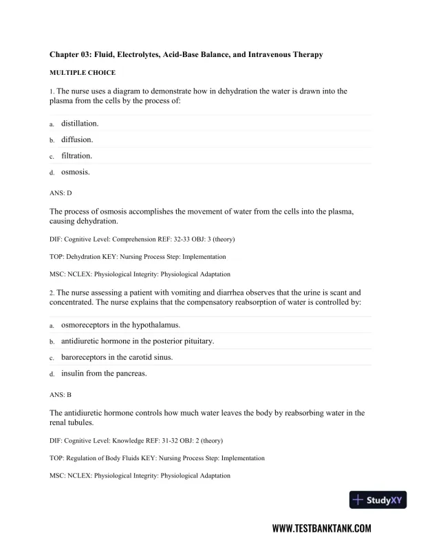 Medical-Surgical Nursing: Concepts & Practice 3rd Edition Test Bank - Page 29 preview image