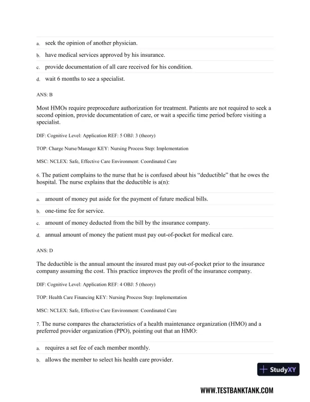 Medical-Surgical Nursing: Concepts & Practice 3rd Edition Test Bank - Page 4 preview image