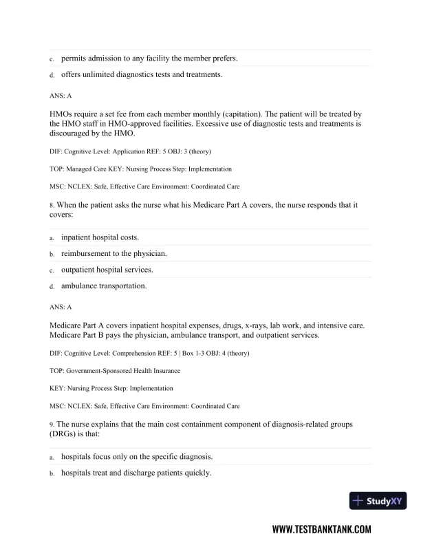 Medical-Surgical Nursing: Concepts & Practice 3rd Edition Test Bank - Page 5 preview image