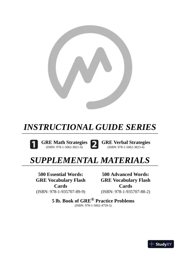 5 lb. Book of GRE Practice Problems: 1,800+ Practice Problems in Book and Online (2018) - Page 4 preview image