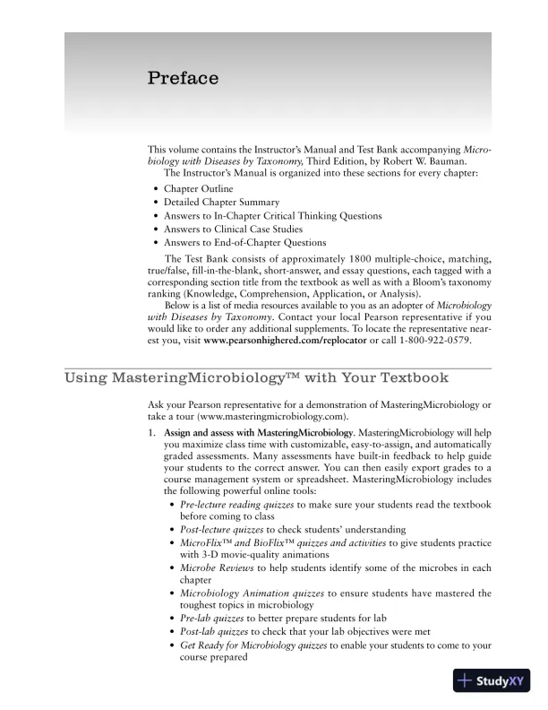 Test Bank For Microbiology With Diseases By Taxonomy, 3rd Edition - Page 5 preview image