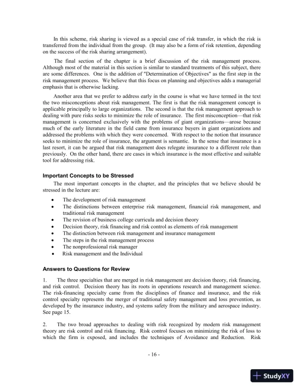 Fundamentals of Risk and Insurance, 11th Edition Solution Manual - Page 9 preview image