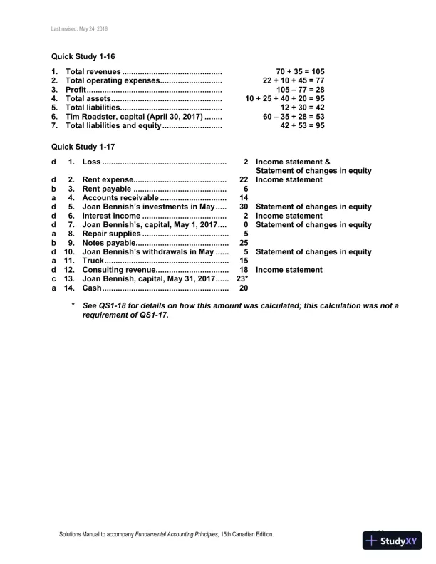 Fundamental Accounting Principles, Volume 1 15th Canadian Edition Solution Manual - Page 14 preview image