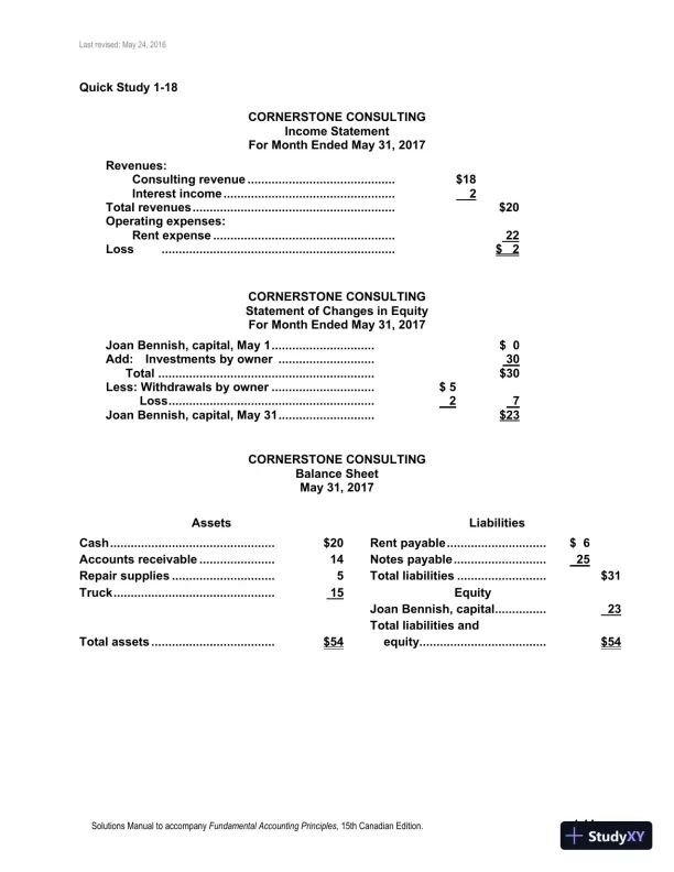 Fundamental Accounting Principles, Volume 1 15th Canadian Edition Solution Manual - Page 15 preview image