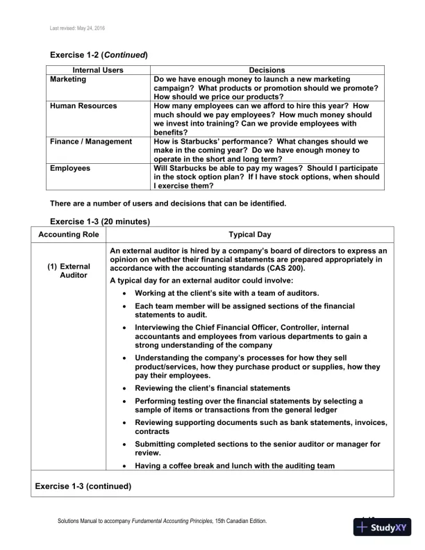 Fundamental Accounting Principles, Volume 1 15th Canadian Edition Solution Manual - Page 17 preview image