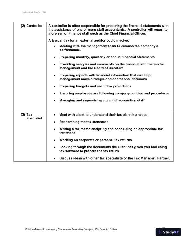 Fundamental Accounting Principles, Volume 1 15th Canadian Edition Solution Manual - Page 18 preview image