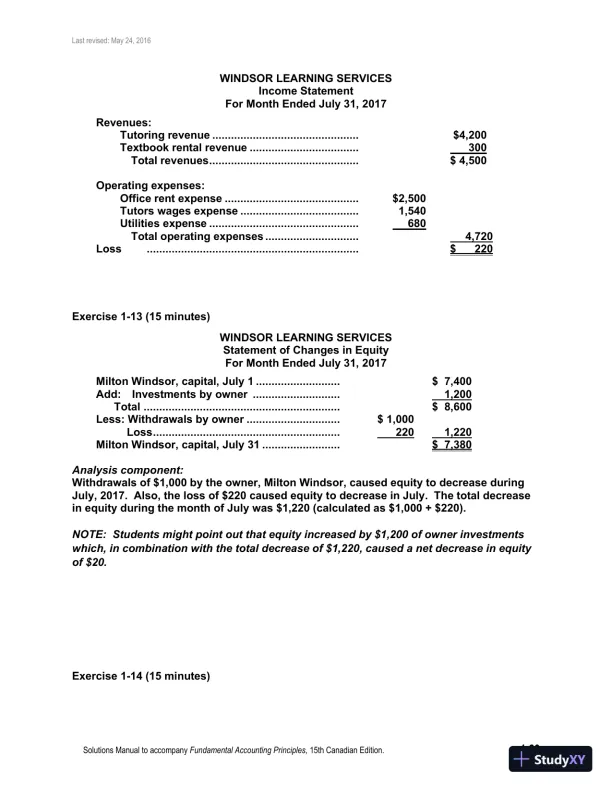 Fundamental Accounting Principles, Volume 1 15th Canadian Edition Solution Manual - Page 24 preview image