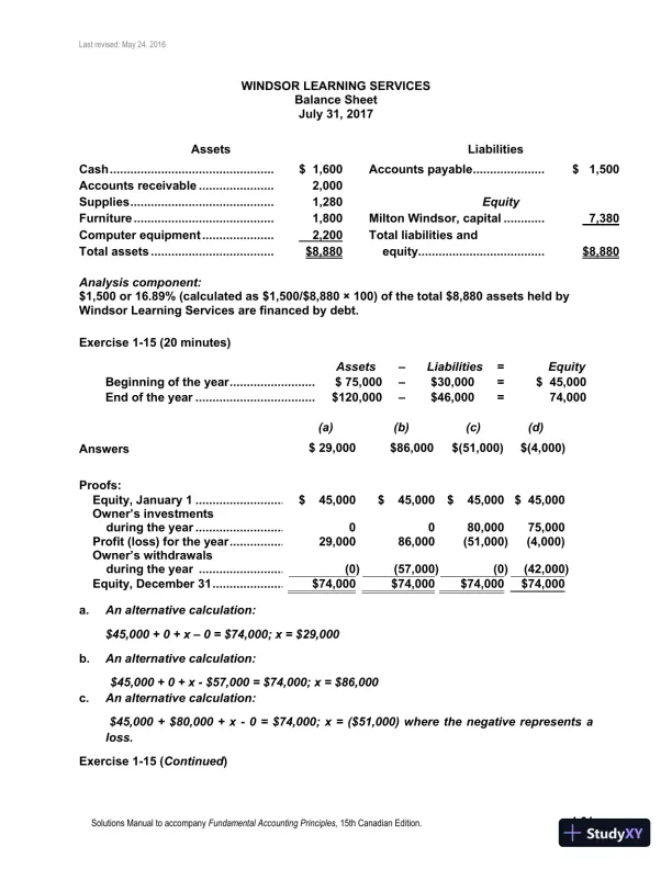 Fundamental Accounting Principles, Volume 1 15th Canadian Edition Solution Manual - Page 25 preview image