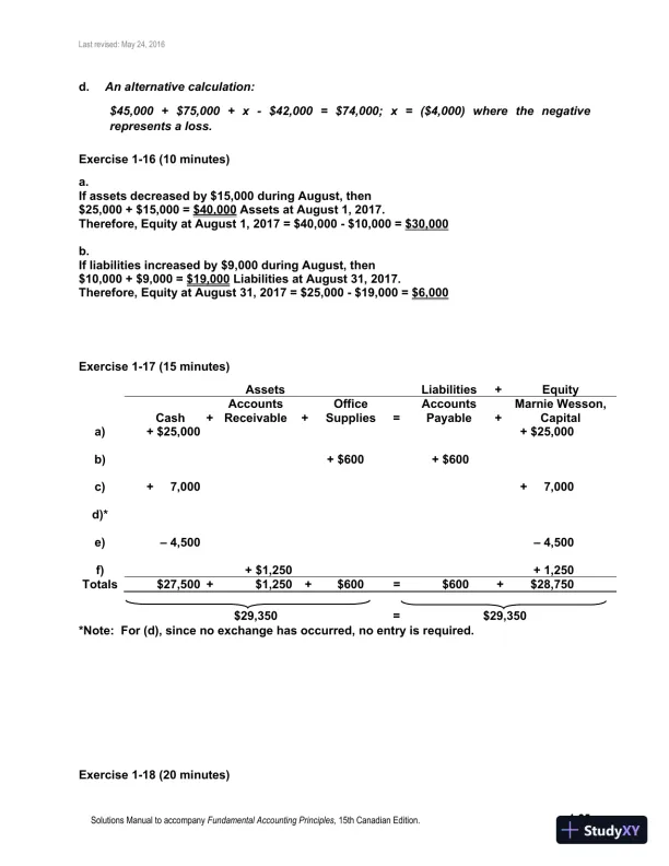 Fundamental Accounting Principles, Volume 1 15th Canadian Edition Solution Manual - Page 26 preview image