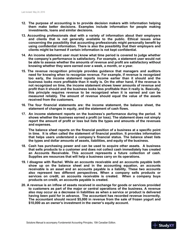 Fundamental Accounting Principles, Volume 1 15th Canadian Edition Solution Manual - Page 7 preview image