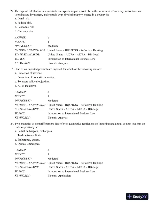Test Bank For International Business Law And Its Environment, 9th Edition - Page 8 preview image