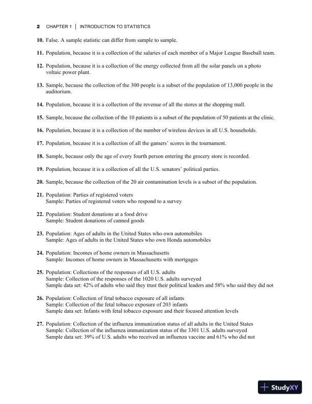 Elementary Statistics: Picturing the World, 7th Edition Solution Manual - Page 6 preview image
