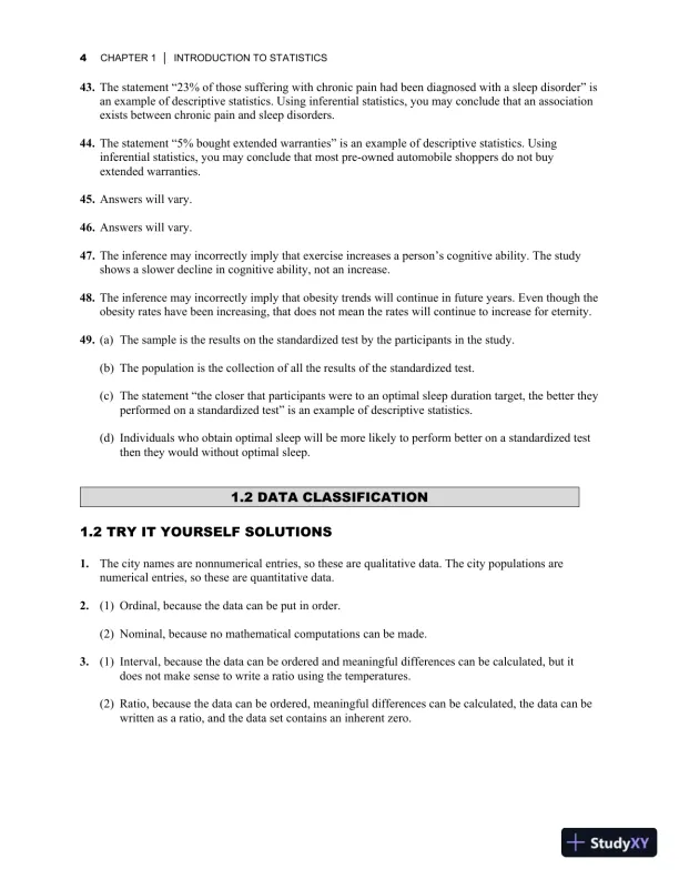 Elementary Statistics: Picturing the World, 7th Edition Solution Manual - Page 8 preview image